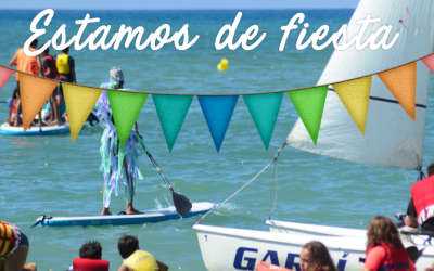 ¡Una fiesta en la playa y el mar!